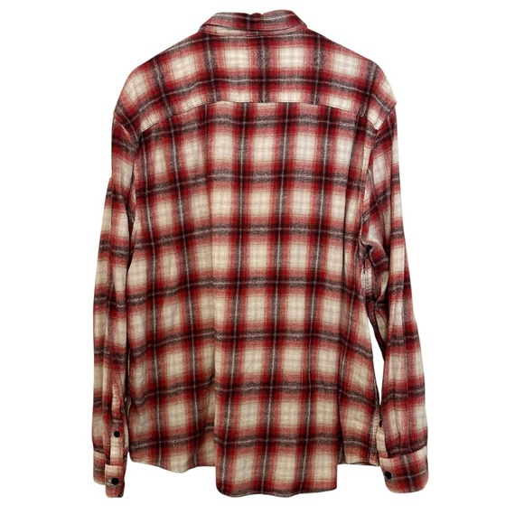 LUCKY BRAND Mens 2XL Red Plaid Button-Down Casual Cotton Classic Fit Long Sleeve - Picture 4 of 4